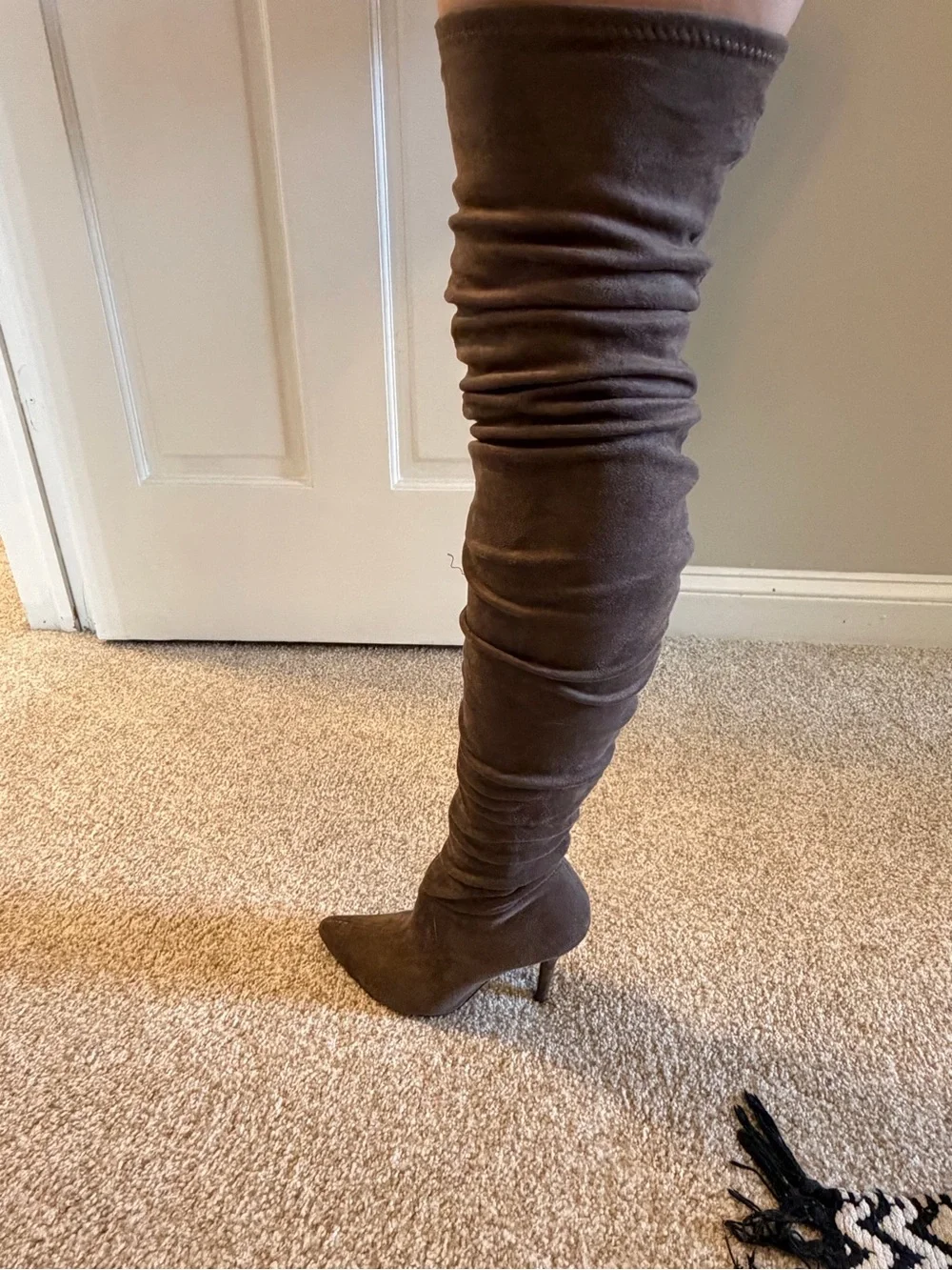 Women's Over-The-Knee Slouch Heeled Boot in Brown